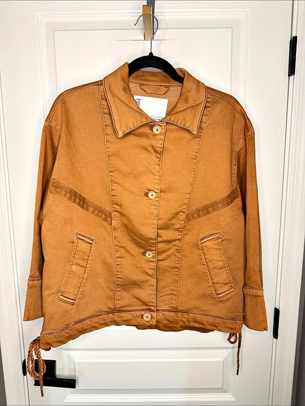 Pilcro Roll-Sleeve Bomber Jacket Utility Jacket Cotton Blend Size Small